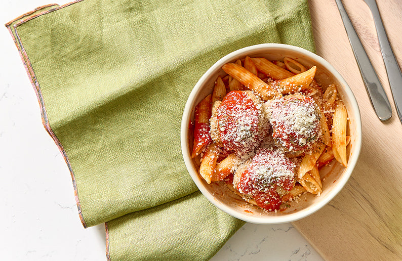 Penne with Meatballs & Marinara Sauce